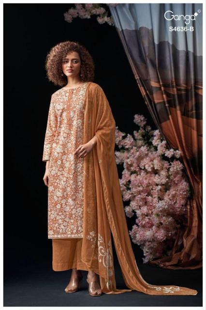Ganga anera 4636 dress material wholesale market in india cheapest
